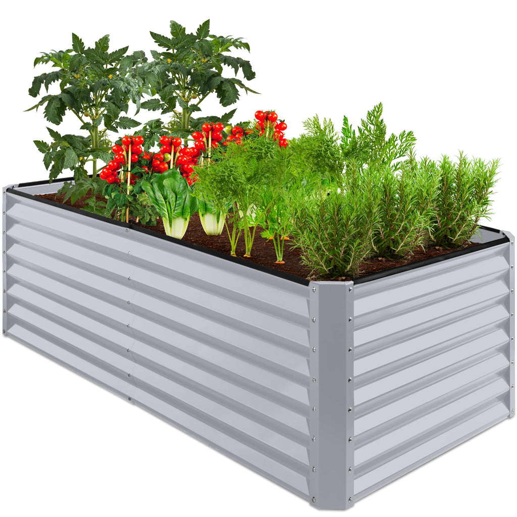 Best Choice Products - Cama de jardín elevada de metal para exteriores, de 4 x 2 pies, caja de macetas de raíces profundas para verduras, flores, hierbas con capacidad de 119 galones, color burdeos