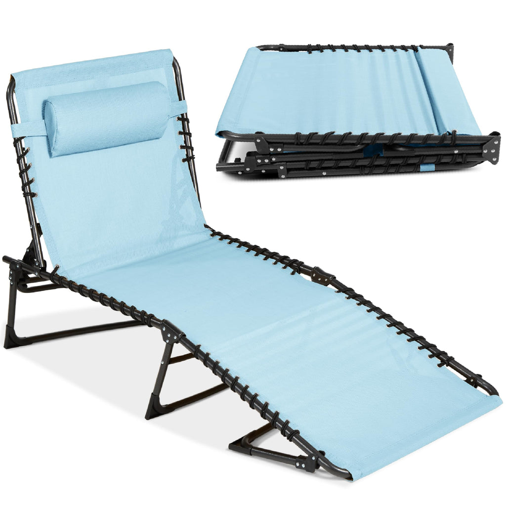 Best Choice Products - Sillón reclinable plegable portátil para césped, con 8 posiciones, asas, capacidad de 300 libras, color verde salvia