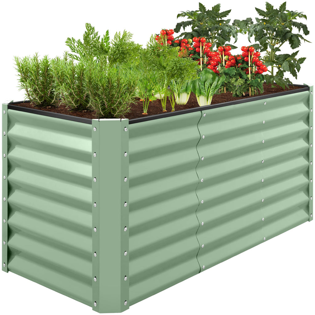 Best Choice Products - Cama de jardín elevada de metal para exteriores, de 4 x 2 pies, caja de macetas de raíces profundas para verduras, flores, hierbas con capacidad de 119 galones, color burdeos