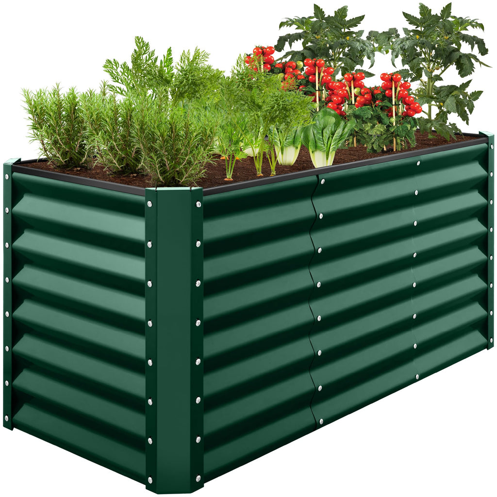 Best Choice Products - Cama de jardín elevada de metal para exteriores, de 4 x 2 pies, caja de macetas de raíces profundas para verduras, flores, hierbas con capacidad de 119 galones, color burdeos