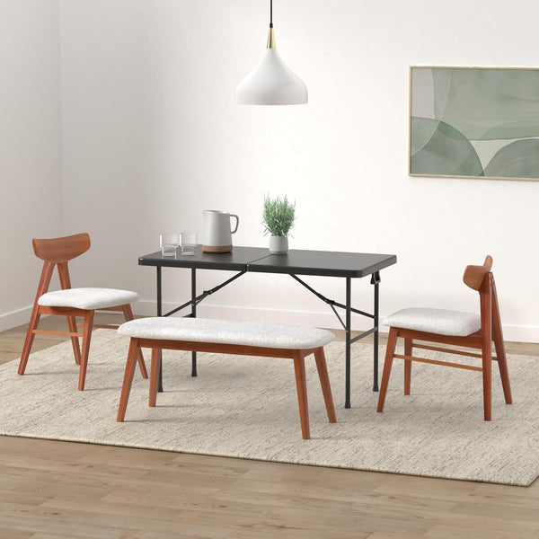 Best Choice Products - Mesa plegable de plástico de 4 pies, para interiores y exteriores, resistente, portátil, con asa, candado para picnic, fiesta, camping, color negro