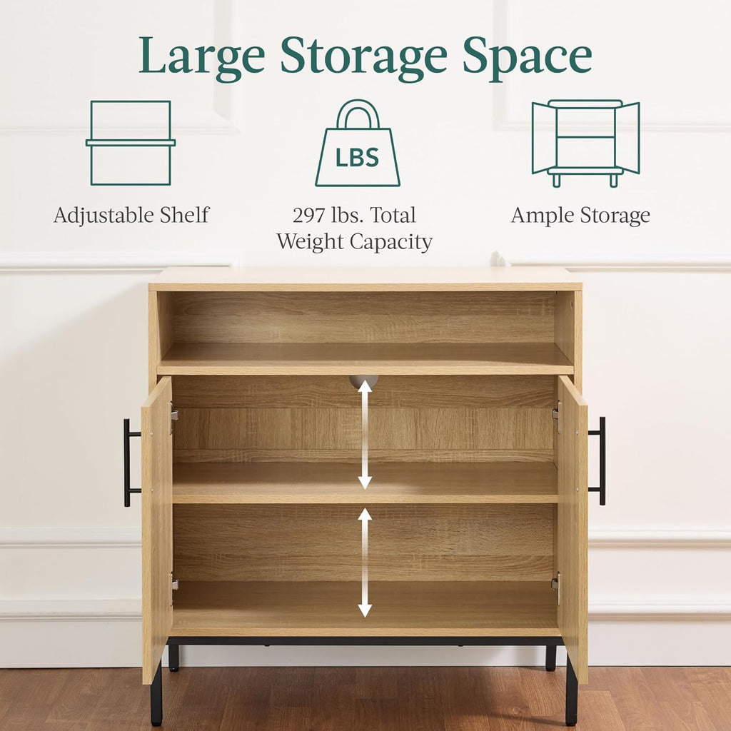 Best Choice Products - clóset buffet de ratán, mesa de entrada, clóset de almacenamiento decorativo, mesa de consola para pasillo, sala de estar, comedor, natural