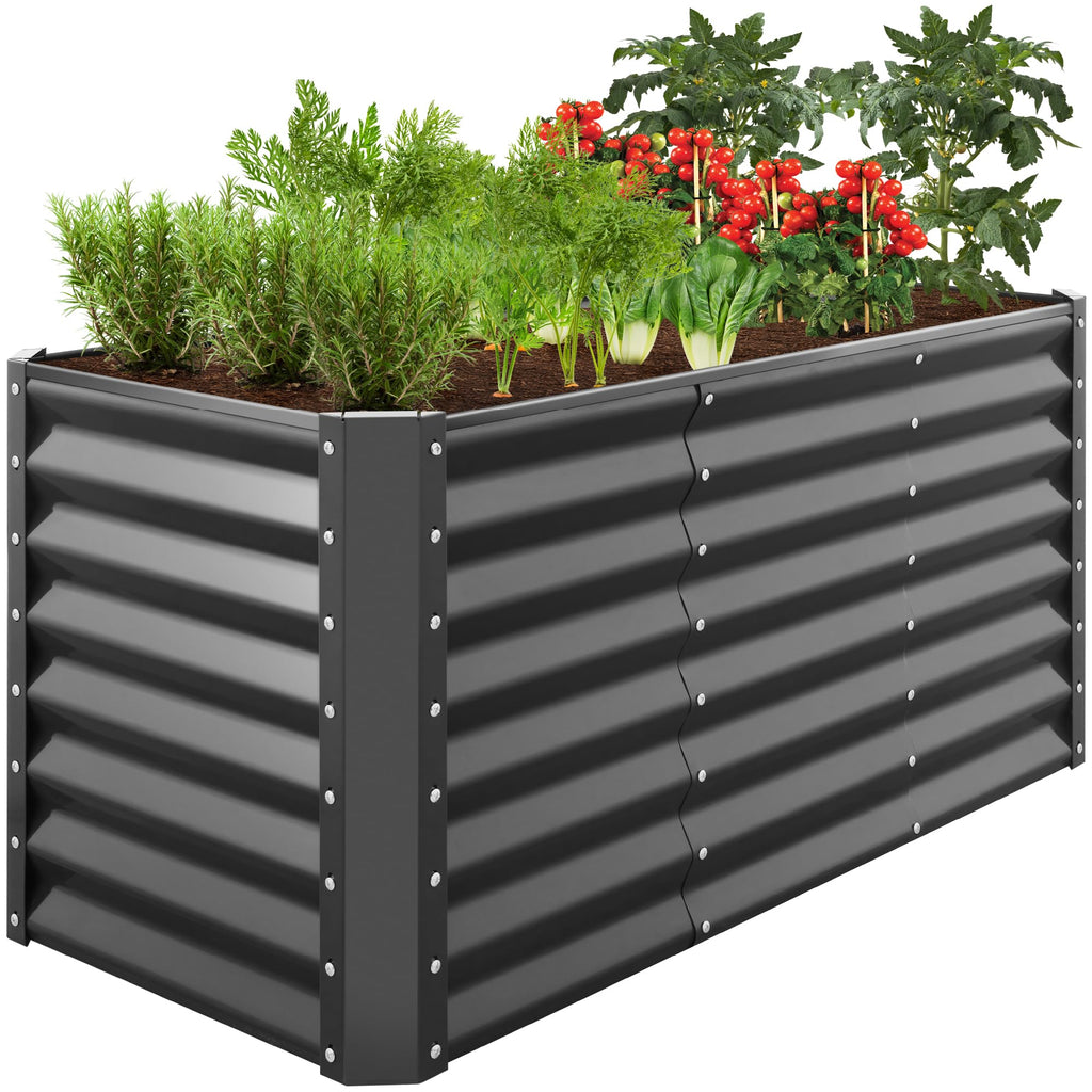 Best Choice Products - Cama de jardín elevada de metal para exteriores, de 4 x 2 pies, caja de macetas de raíces profundas para verduras, flores, hierbas con capacidad de 119 galones, color burdeos
