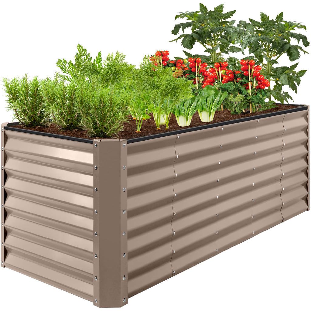 Best Choice Products - Cama de jardín elevada de metal para exteriores, de 4 x 2 pies, caja de macetas de raíces profundas para verduras, flores, hierbas con capacidad de 119 galones, color burdeos
