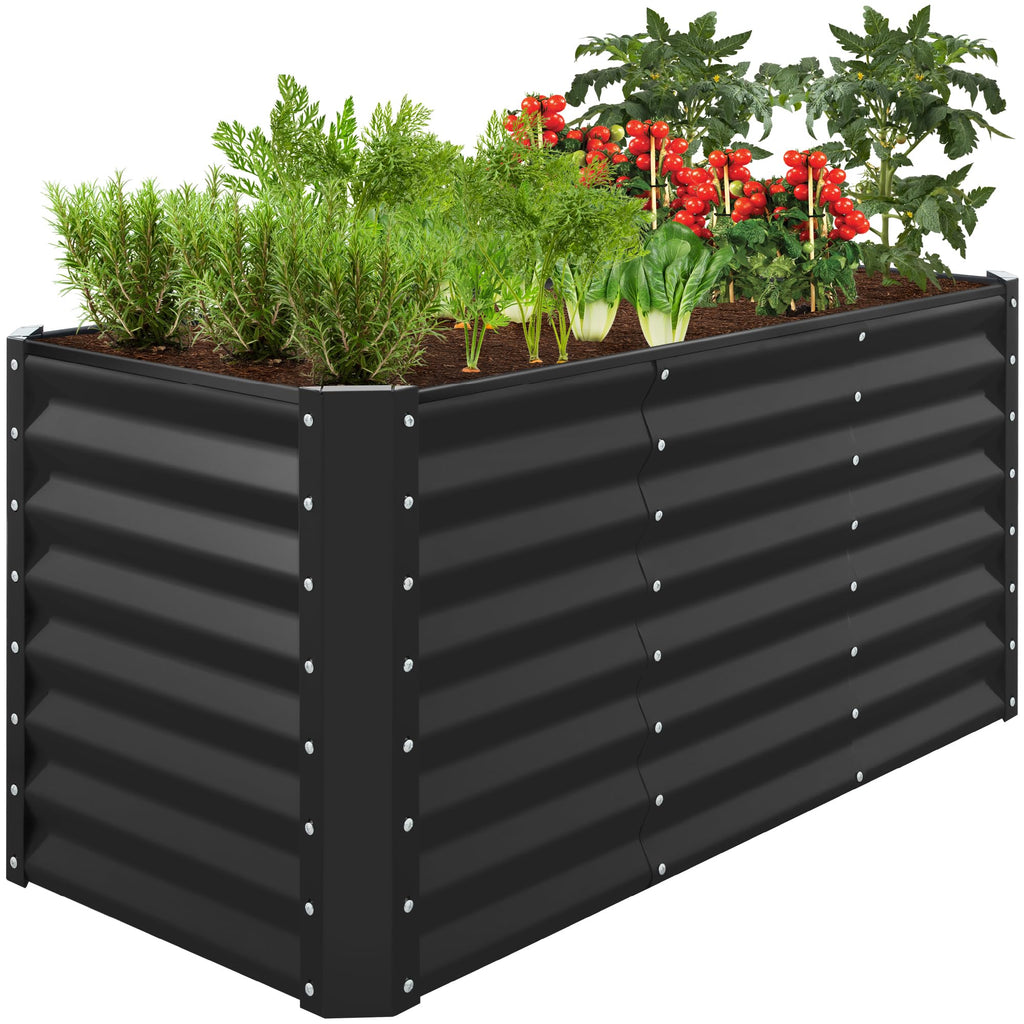 Best Choice Products - Cama de jardín elevada de metal para exteriores, de 4 x 2 pies, caja de macetas de raíces profundas para verduras, flores, hierbas con capacidad de 119 galones, color burdeos