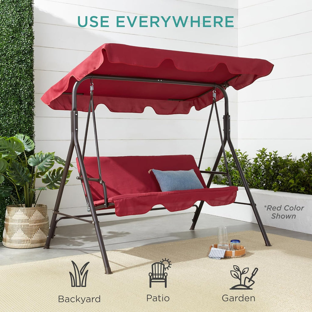 Best Choice Products - Silla de salón Convertible para 2 Personas para Exteriores con Pantalla Ajustable, Cojines extraíbles, Color Beige