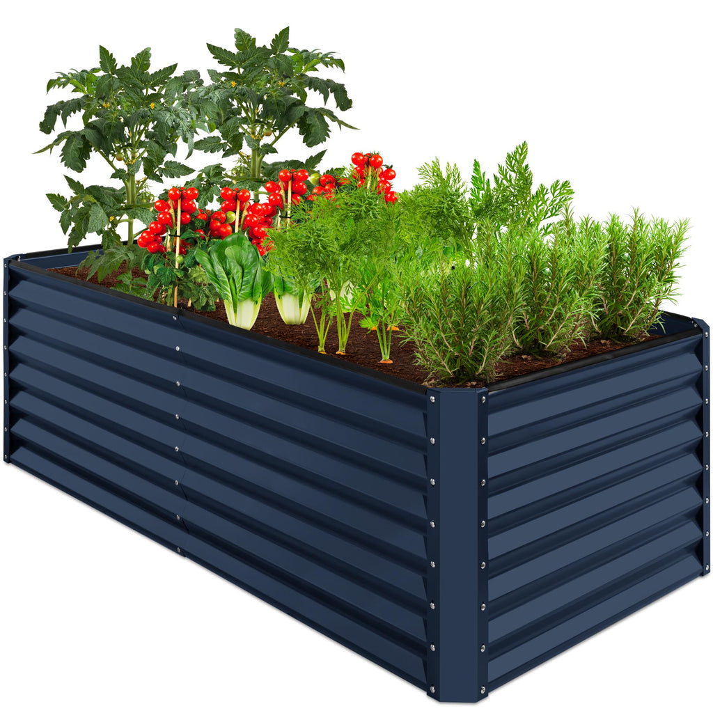 Best Choice Products - Cama de jardín elevada de metal para exteriores, de 4 x 2 pies, caja de macetas de raíces profundas para verduras, flores, hierbas con capacidad de 119 galones, color burdeos