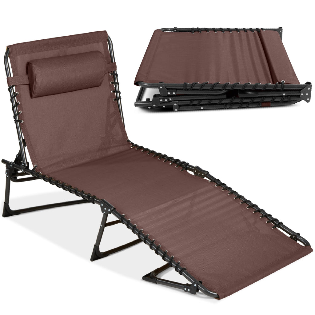 Best Choice Products - Sillón reclinable plegable portátil para césped, con 8 posiciones, asas, capacidad de 300 libras, color morado