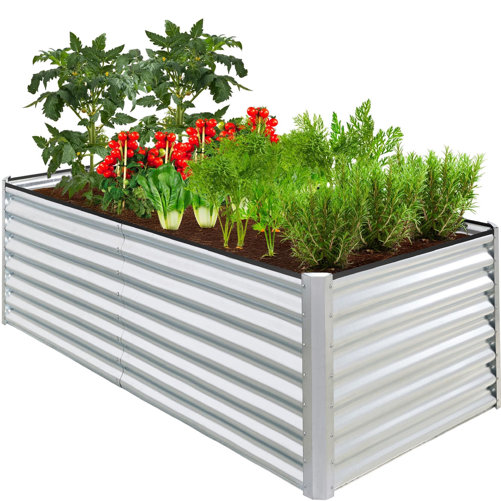 Best Choice Products - Cama de jardín elevada de metal para exteriores, de 4 x 2 pies, caja de macetas de raíces profundas para verduras, flores, hierbas con capacidad de 119 galones, color burdeos