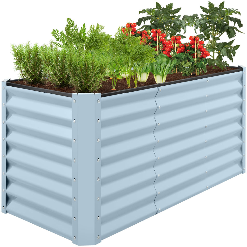 Best Choice Products - Cama de jardín elevada de metal para exteriores, de 4 x 2 pies, caja de macetas de raíces profundas para verduras, flores, hierbas con capacidad de 119 galones, color burdeos