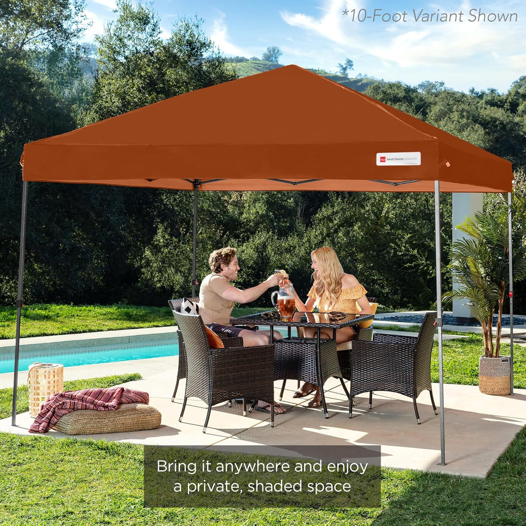 Best Choice Products - Tienda de campaña desplegable de 12 x 12 pies con 1 botón, funda, 4 bolsas de peso, color óxido