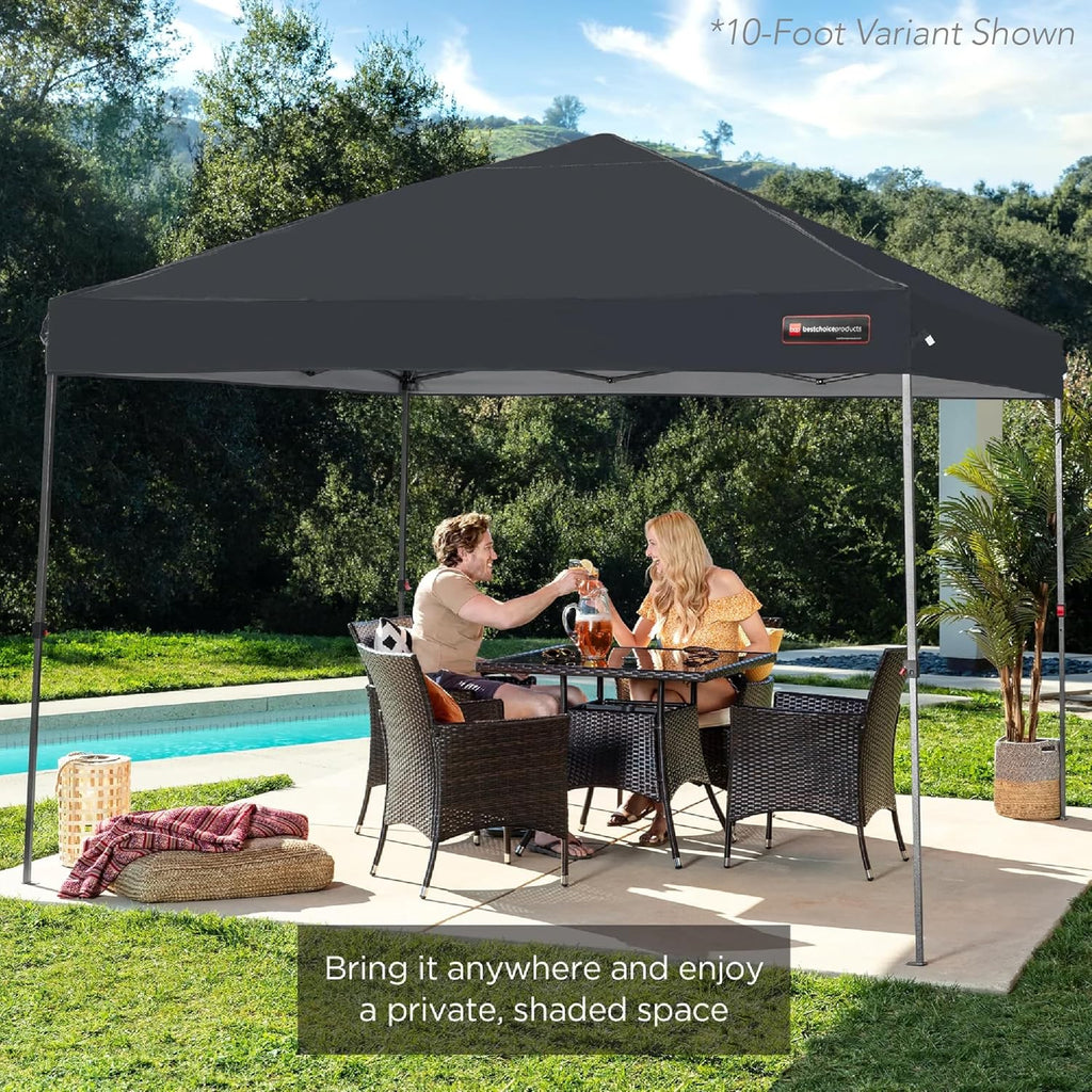 Best Choice Products - Tienda de campaña desplegable de 8 x 8 pies para 1 persona, refugio portátil instantáneo con empuje de 1 botón, estuche, 4 bolsas de peso, color gris