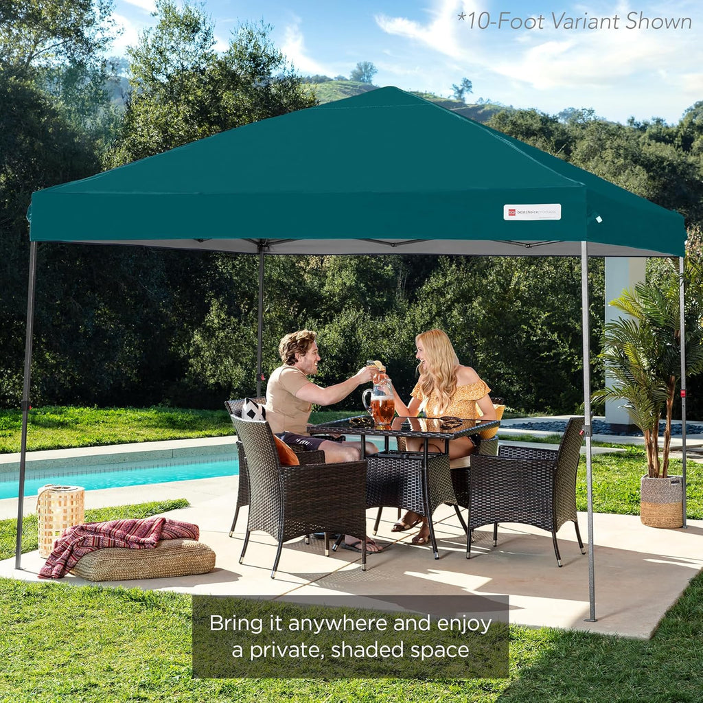Best Choice Products - Tienda de campaña desplegable de 8 x 8 pies para 1 persona, refugio portátil instantáneo con empuje de 1 botón, estuche, 4 bolsas de peso, color cerúlean