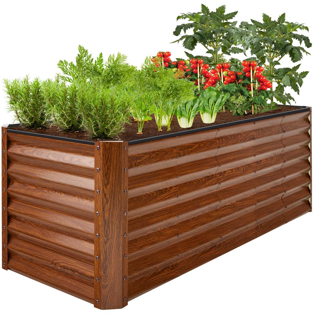 Best Choice Products - Cama de jardín elevada de metal para exteriores, de 8 x 4 x 2 pies, caja para macetas de raíces profundas para verduras, flores, hierbas y suculentas con capacidad de 478