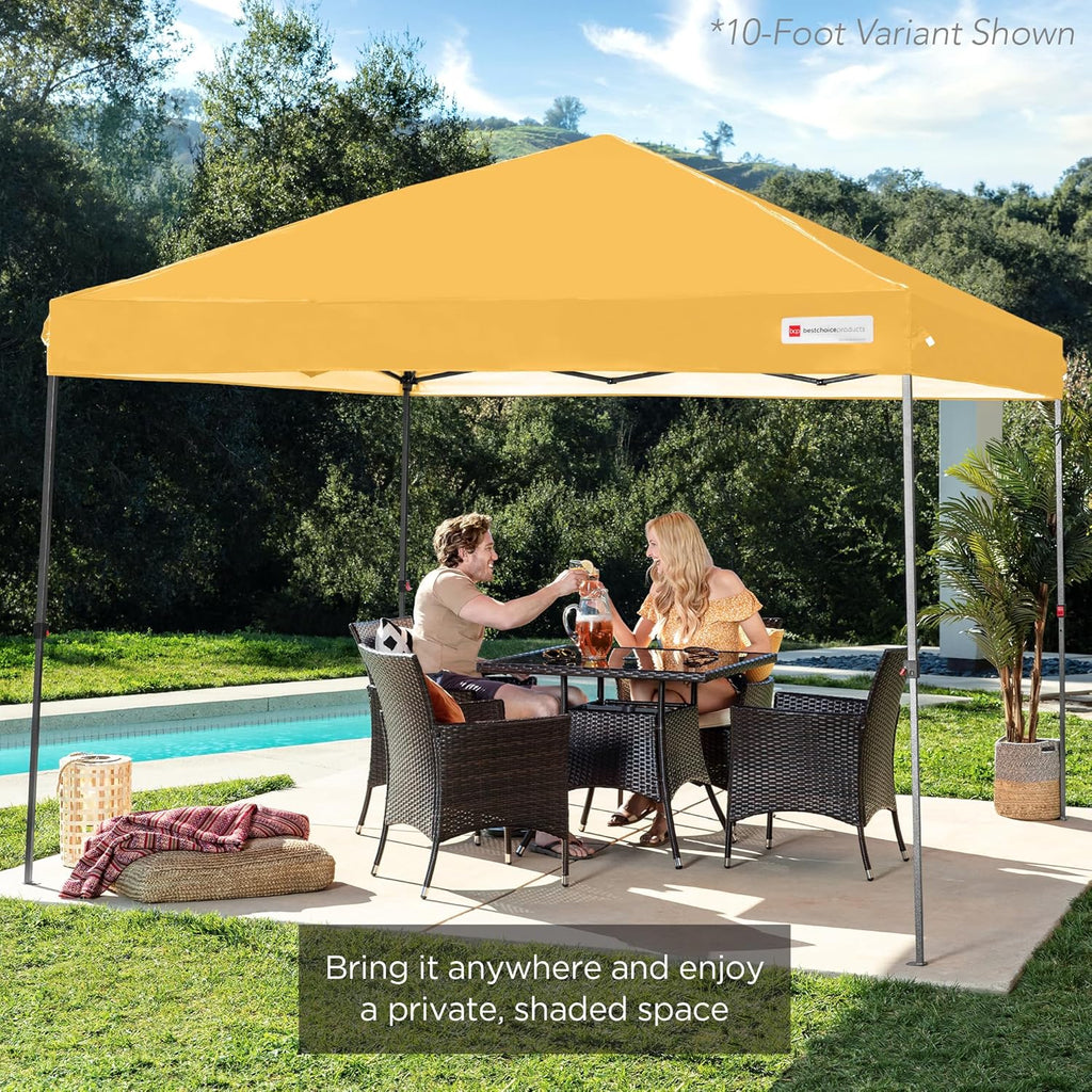 Best Choice Products - Tienda de campaña desplegable de 8 x 8 pies para 1 persona, refugio portátil instantáneo con empuje de 1 botón, estuche, 4 bolsas de peso, caléndula