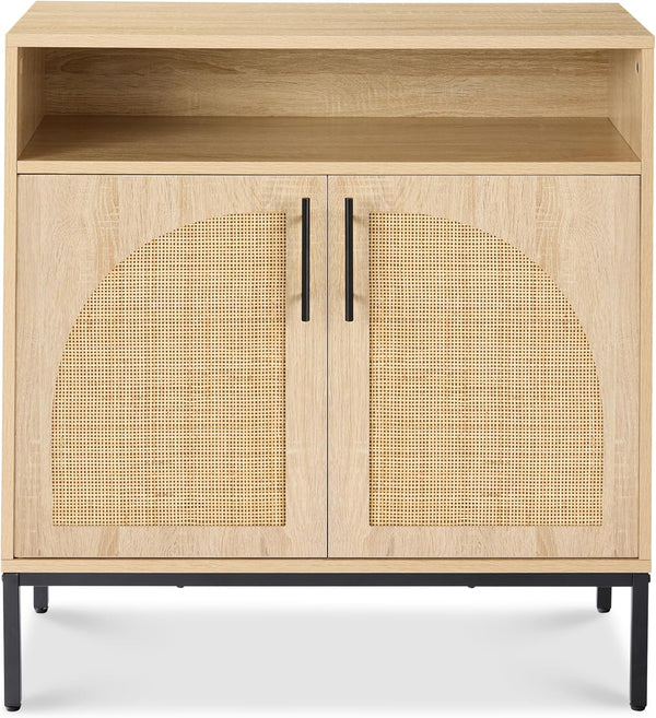 Best Choice Products - clóset buffet de ratán, mesa de entrada, clóset de almacenamiento decorativo, mesa de consola para pasillo, sala de estar, comedor, natural
