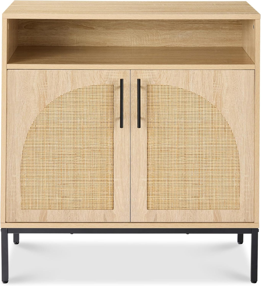 Best Choice Products - clóset buffet de ratán, mesa de entrada, clóset de almacenamiento decorativo, mesa de consola para pasillo, sala de estar, comedor, natural